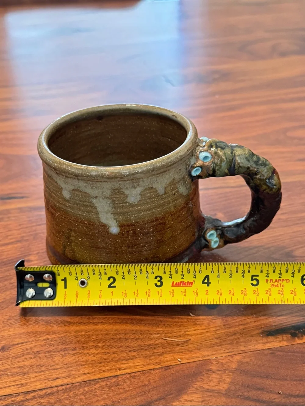 Signed Art Pottery Dinosaur Coffee Tea Mug Hidden Surprise